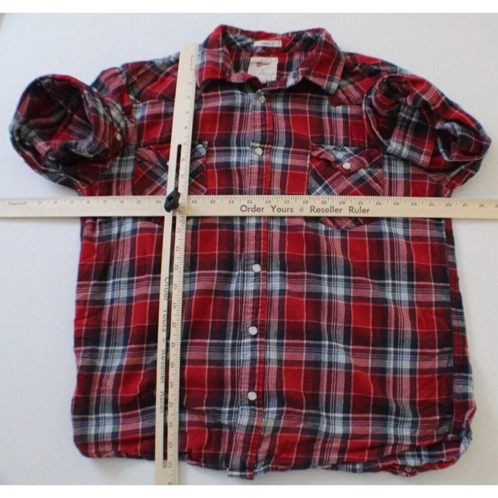 Vintage Levi's Men's Pearl Snap Flannel Shirt Size M - Picture 3 of 5